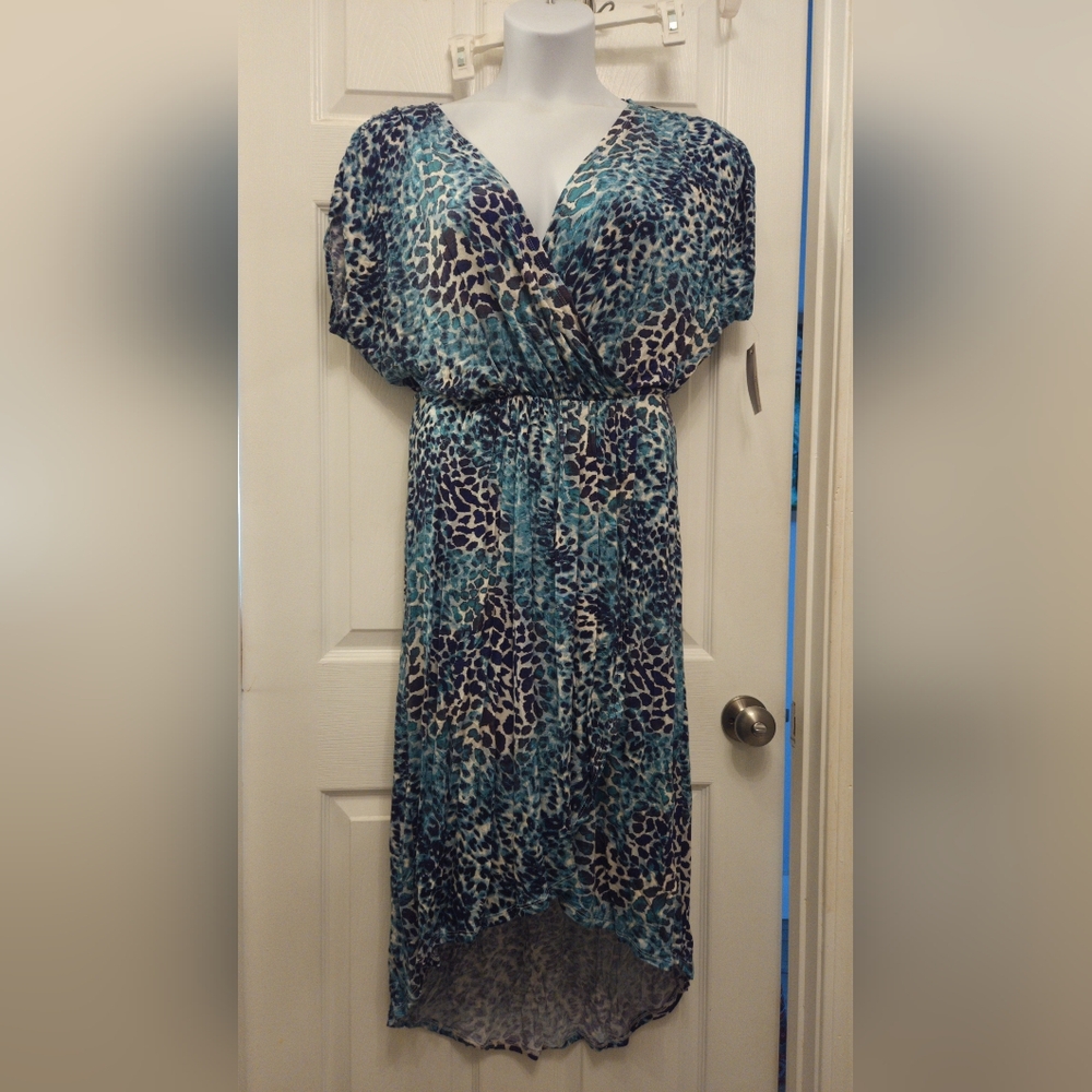 Loveappella High-low Faux Wrap Batwing Sleeve Dress Plus Size 1x